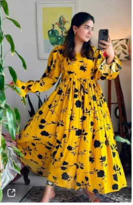 New Malti collor Exclusive Soft Silk Designed Digital pint work 1piece long kurti For Stylish Women_img_1