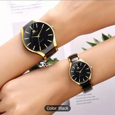 2 pcs of Elegant Quartz Couple Watch Set, Classic British Style, Fashionable Business Watches for Men And Women, Round Alloy Case, Non-Rechargeable Battery, Fashion Accessories (Excluding Watch Box) 32_img_0