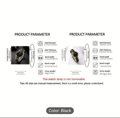 2 pcs of Elegant Quartz Couple Watch Set, Classic British Style, Fashionable Business Watches for Men And Women, Round Alloy Case, Non-Rechargeable Battery, Fashion Accessories (Excluding Watch Box) 32_img_3