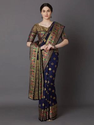 Fashion Queen Glorious Silk Katan Saree with Luxe Blouse_img_0