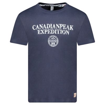 Canadian Peak JVICKEAK Homme - T-Shirt Col Rond avec Impressions et Drapeau Marine_img_0