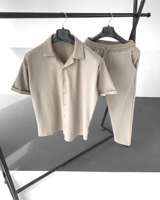 Korean stylish Shirt & Trouser combo set Beige Color