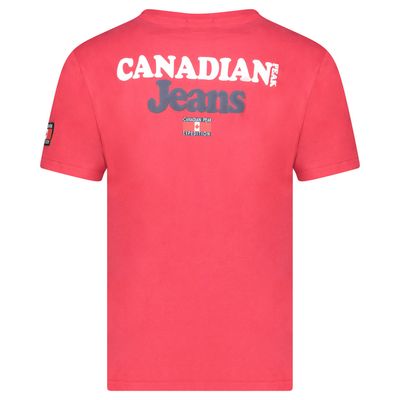 - T-Shirt Col Rond avec Drapeaux et Impressions Rouge_img_3