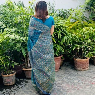 Block Print Sharee with Blouse Piece_img_1