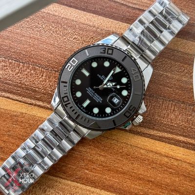Rolex Yacht master | Chain Edition |Silver with Black Bezel with Dial_img_3