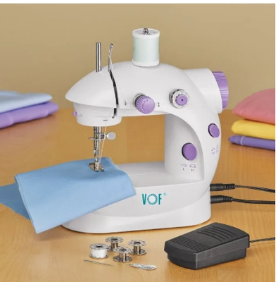 8 in 1 Mini Sewing Machine - Dual Speed Portable Mini Electric Pedal Double Threads Rewind Swing Machine_img_1