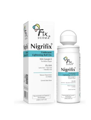 Fixderma Nigrifix Underarm Roll on with 6% AHA, Lactic Acid & 1% Mandelic Acid & Kojic Acid | Brightens Skin & Exfoliates Underarm | For All Skin Type, Men & Women - 60ml_img_0