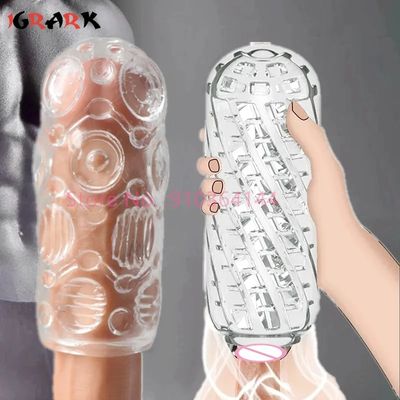 Masturbation for Men Penis Pleasent Aircraft Cup Device Soft Transparent Pocket Vaginal Sleeve Training 18 Adult Erotic Sex Toys_img_0