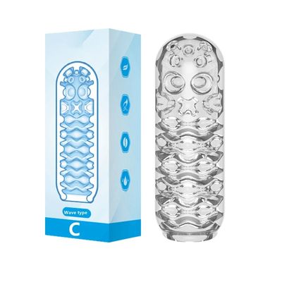 Masturbation for Men Penis Pleasent Aircraft Cup Device Soft Transparent Pocket Vaginal Sleeve Training 18 Adult Erotic Sex Toys_img_3