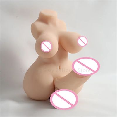 3D Realistic Shemale Body Sex Doll Male Torso 14cm Dildo Soft Penis Female Vagina Masturbator Anal Sex Toys for Women Men Adults_img_2