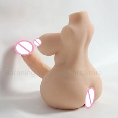 3D Realistic Shemale Body Sex Doll Male Torso 14cm Dildo Soft Penis Female Vagina Masturbator Anal Sex Toys for Women Men Adults_img_3