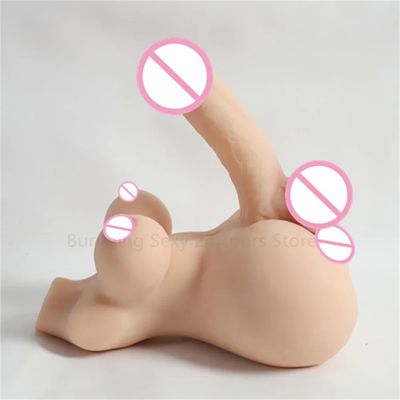3D Realistic Shemale Body Sex Doll Male Torso 14cm Dildo Soft Penis Female Vagina Masturbator Anal Sex Toys for Women Men Adults_img_6