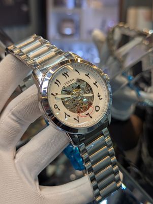 Fossil Auto Chain Silver White Dial Arabic_img_0