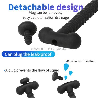 Male Hollow Urethral Catheter Urine Urethra Sounding Silicone Penis Plug Dildo Dilator Ejaculation Delay Sex Toys for Men Adults_img_3