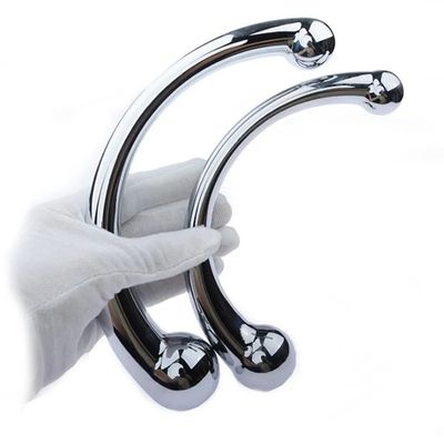 Double Ended Stainless Steel G Spot Wand Prostate Massage Stick Penis P-Spot Stimulator Anal Dildo Plug Sex Toys for Men Women_img_6