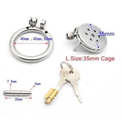 Super Small Cock Cage Stainless Steel Male Chastity Device Penis Ring Lock Chastity Belt Sex Toys for Men Penis Adult Supplies_img_6