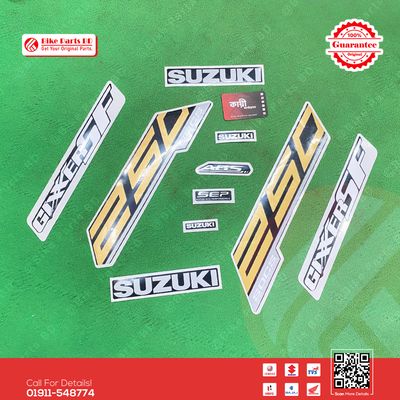 Full Set Sticker for Suzuki Gixxer SF 250 (Matt Black) bike._img_1