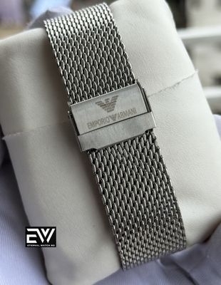 ARMANI MASH CHAIN MATTE BLACK DIAL SILVER CASE_img_2
