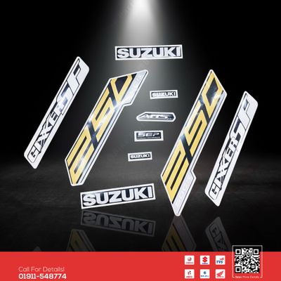 Full Set Sticker for Suzuki Gixxer SF 250 (Matt Black) bike._img_0