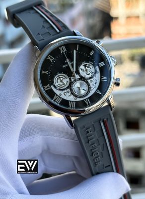 HILFIGER SILICON GRAY BELT BLACK DIAL_img_0