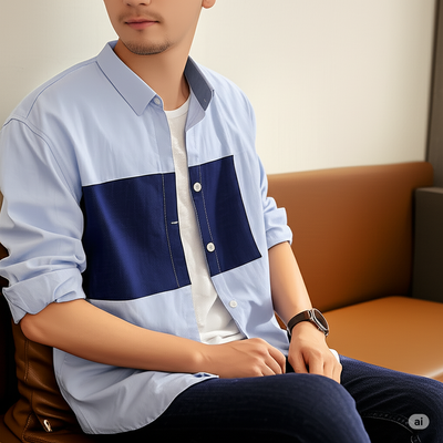Premium white nevy contrast shirt 1017
