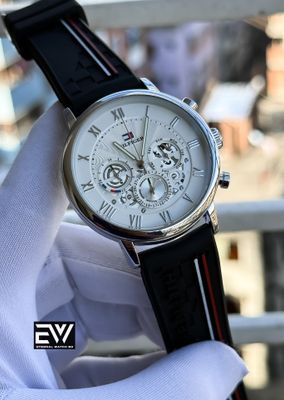 HILFIGER SILICON BLACK BELT WHITE DIAL_img_0