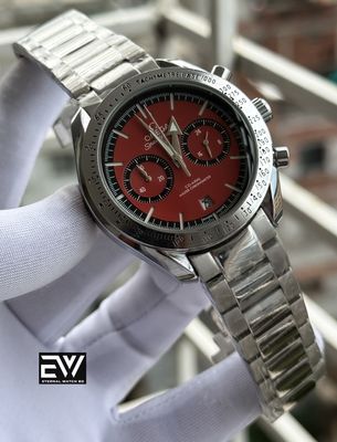 OMEGA SPEED MASTER SILVER CHAIN RED DIAL_img_0