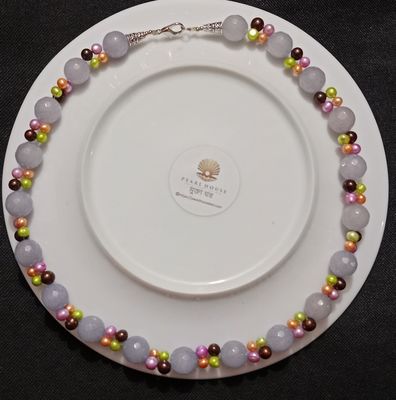 22 inch Long Exclusive Pearl & Marble stone combination Neckpiece_img_2