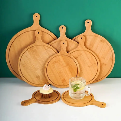 Serving & Chopping  Bamboo Wooden Imported High Quality Food & Pizza Serving Tray_img_4