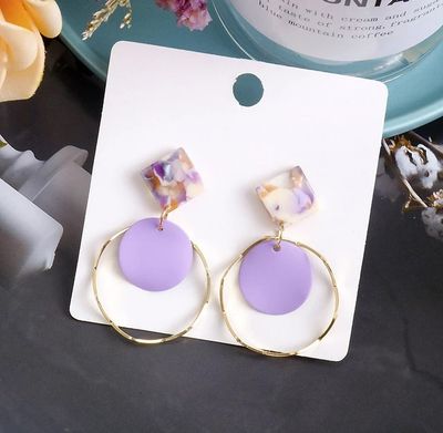 Lavender Geometric Drop Earrings_img_1