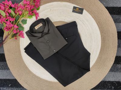 Formal Black pant with dark brown shirt_img_0