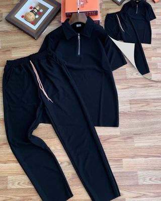 Half Zipper Polo T-Shirt & Trouser Combo
