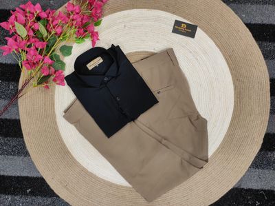 Formal Brown pant with black shirt_img_0