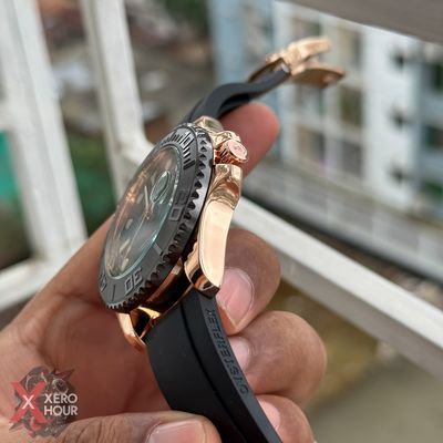 Rolex Yacht Master | Silicon Strap | Rose gold with black dial bezel_img_2