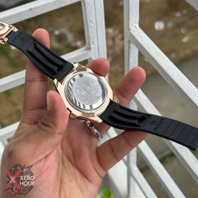 Rolex Yacht Master | Silicon Strap | Rose gold with black dial bezel_img_4