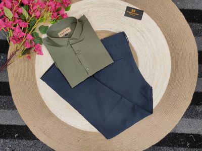 Formal Nevy pant with Olive shirt_img_0