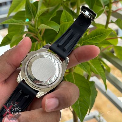 Rolex Yacht Master | Silicon Strap | Silver Body Black bezel dial_img_4