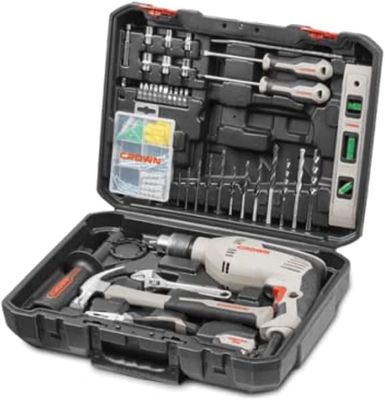 CROWN Professional Impact Drill With 98pcs Set of Tools & Accessories, Electric drill set, Model: CK10-XA98_img_0
