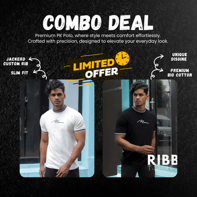 Essential Ribbed T-Shirts – 2-Piece Combo Pack White & Black_img_0