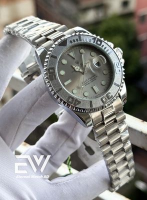 ROLEX YACHT MASTER SWEEP GRAY DIAL SILVER CASE_img_0
