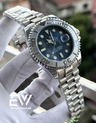 ROLEX YACHT MASTER SWEEP BLUE DIAL SILVER CASE_img_0
