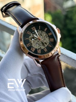 FOSSIL AUTOMATIC MAROON BELT ROSE GOLD CASE,DIGIT_img_0