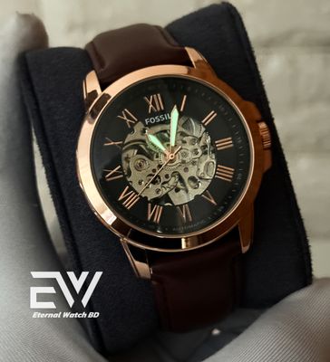 FOSSIL AUTOMATIC MAROON BELT ROSE GOLD CASE,DIGIT_img_2