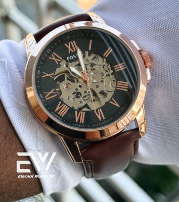 FOSSIL AUTOMATIC MAROON BELT ROSE GOLD CASE,DIGIT_img_5