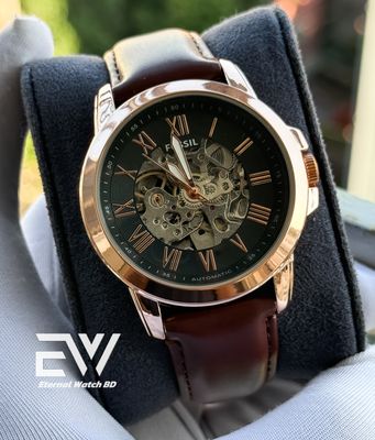 FOSSIL AUTOMATIC MAROON BELT ROSE GOLD CASE,DIGIT_img_6