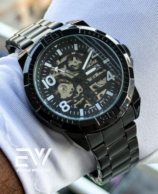 FOSSIL AUTOMATIC CHAIN FULL BLACK WHITE DIGIT_img_2