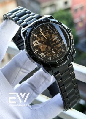 FOSSIL AUTOMATIC  BLACK CHAIN BROWN DIAL_img_0