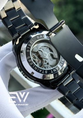 FOSSIL AUTOMATIC  BLACK CHAIN BROWN DIAL_img_2