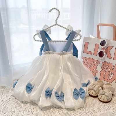 Kids Girl Summer Blue Bow Skirt Princess Dress (6 months to 7 years)_img_5