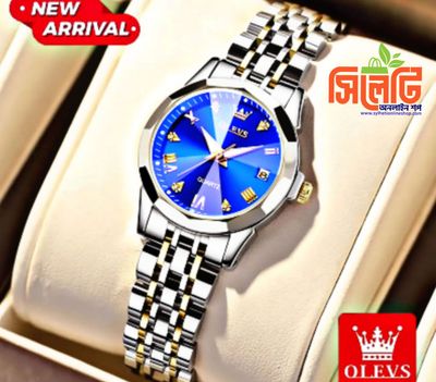 OLEVS Watch for Women Branded Stainless steel Elegant Luminous Ladies Watches 9931 Silver Royal Blue_img_0